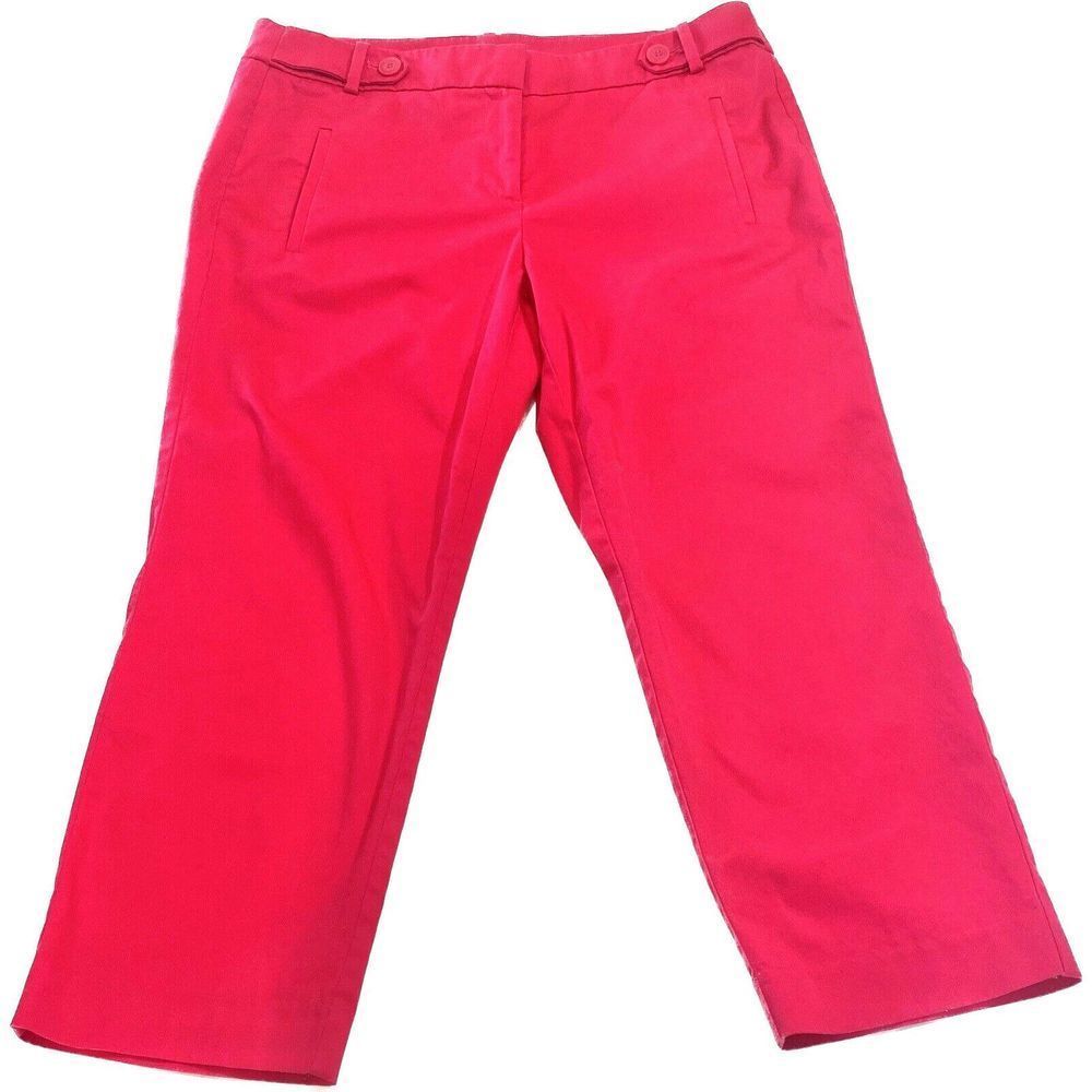 Ann Taylor Loft Fuchsia Wide Legs Capri Pants Women's Size 10